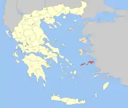 Samos and Ikaria within Greece