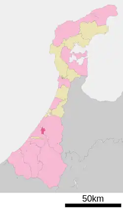 Location of Nonoichi in Ishikawa Prefecture