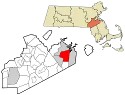 Location of Braintree in Norfolk County, Massachusetts