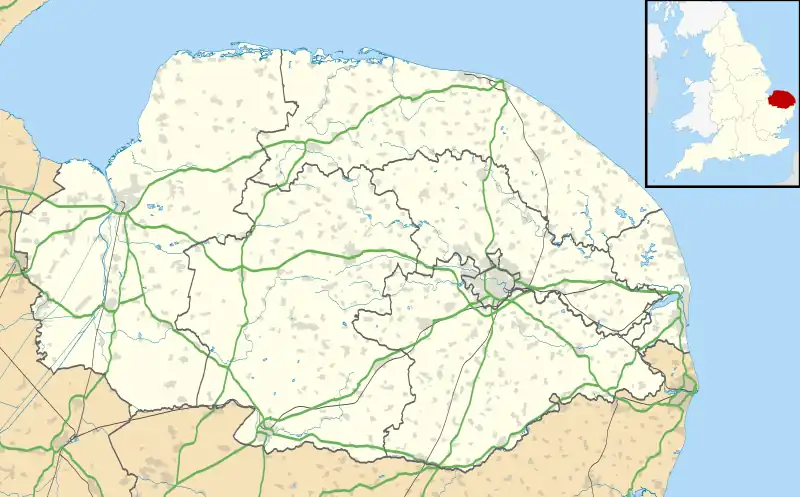 Hoe is located in Norfolk