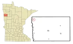 Location of Shelly, Minnesota
