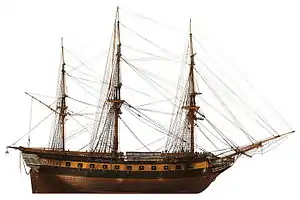 Model of Égyptienne (1812), part of the Trianon model collection