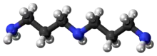 Ball-and-stick model of the norspermidine molecule