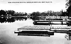 A view of North Lake, Sweet Valley, PA, about 1940.