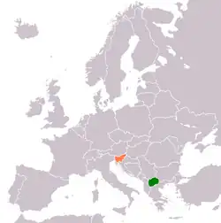 Map indicating locations of North Macedonia and Slovenia