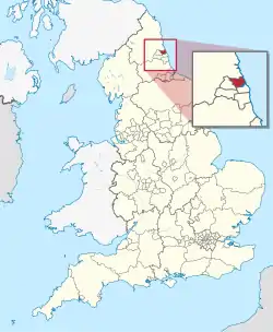 Location of North Tyneside in England