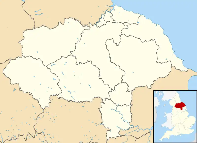 Maps of castles in England by county: L–W is located in North Yorkshire