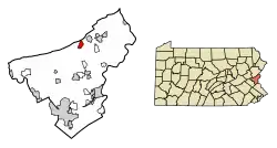Location of Wind Gap in Northampton County, Pennsylvania (left) and of Northampton County in Pennsylvania
