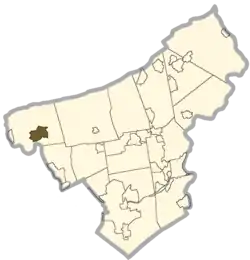 Location of Cherryville in Northampton County, Pennsylvania