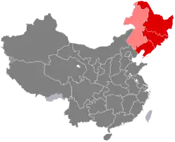 Location of Northeastern China