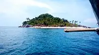 One of Carles islets -visited by island-hopping tourists in the summer season