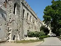 North wall of the palace.