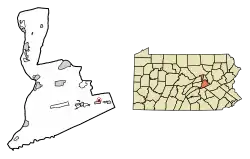 Location of Marion Heights in Northumberland County, Pennsylvania.