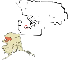 Location in Northwest Arctic Borough and the state of Alaska.