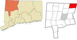 Hartland's location within the Northwest Hills Planning Region and the state of Connecticut