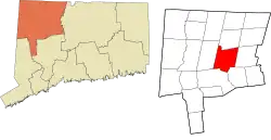 Torrington's location within the Northwest Hills Planning Region and the state of Connecticut