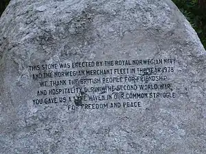 A nearer picture of the Norwegian stone in Hyde Park