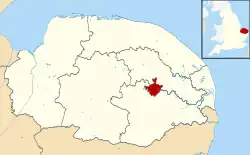 Location within Norfolk