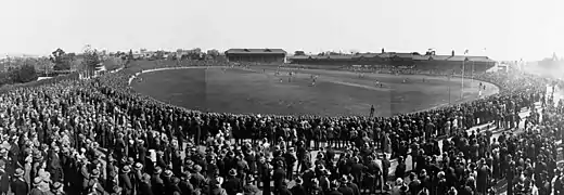 Pictured above is the 1929 SANFL Grand Final between Port Adelaide and Norwood who by this time had well and truly become the leagues premier rivals. See Port Adelaide-Norwood SANFL rivalry.