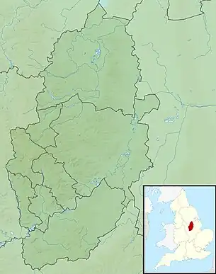 a map of Staffordshire locating the main estates of the priory.