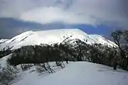 Mount Nōgōhaku from Mount MaeMount Haku means white mountain.