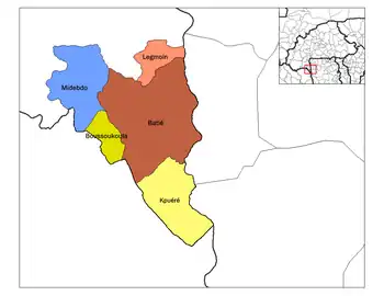 Provincial map of its departments