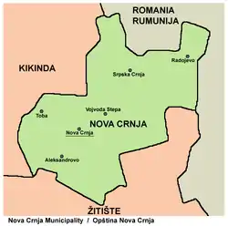 Map of Nova Crnja municipality
