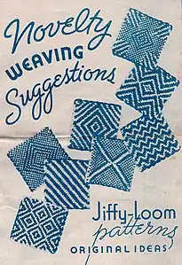 Woven patterns on the cover of a 1937 pattern-book