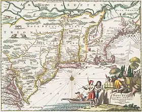 Novi Belgii, quod nunc Novi Jorck vocatur, Novæque Angliæ & partis Virginiæ Accuratissima et Novissima Delineatio, 1671