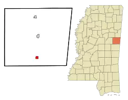 Location of Shuqualak, Mississippi