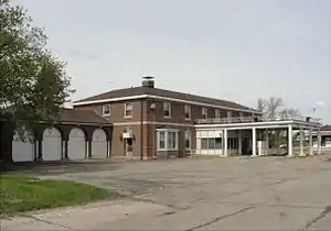 The former customs and immigration station along the Canada–United States border at Noyes, Minnesota, built in 1931, one of the earliest purpose-built border stations in the United States and listed on the National Register of Historic Places.