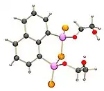 The structure of the first product of NpP2S4 with ethylene glycol