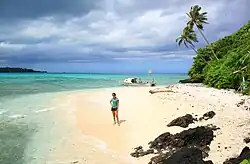 Visitor on Nu'ulopa island.