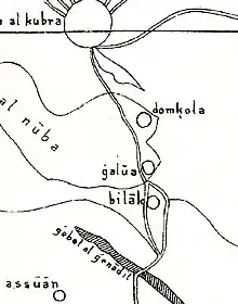 A Medieval map showing the Nile region below Egypt