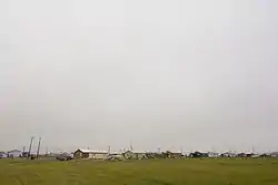 A row of homes in the center of Nuiqsut, Alaska