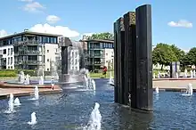 In Otterdal Park at the waterfront is the second largest fountain construction in Norway by Kjell Nupen.