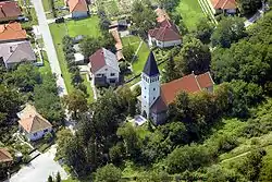 Roman Catholic church of Nyékládháza built and donated in 1943 by the landowner József Lenz.