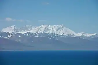 Nyainqentanglha rising above Namtso