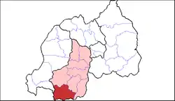 Shown within Southern Province and Rwanda