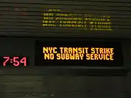 Image 50Metropolitan Transportation Authority (New York) notice of subway closure during the 2005 New York City transit strike.