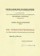 Certificate of Bestowal
