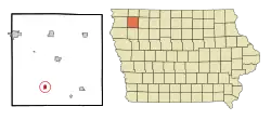 Location of Paullina, Iowa