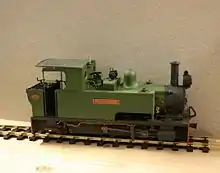 An O16.5 model based on a Bagnall 0-4-2T design