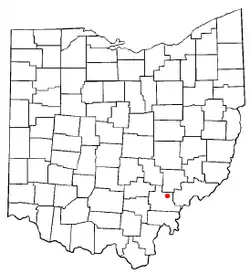 Location of Amesville, Ohio
