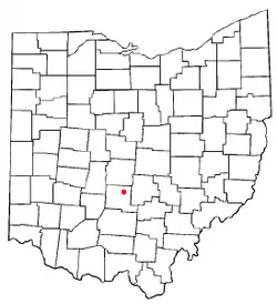 Location of Ashville, Ohio
