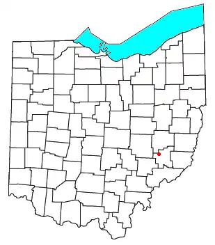 Location of Ava, Ohio