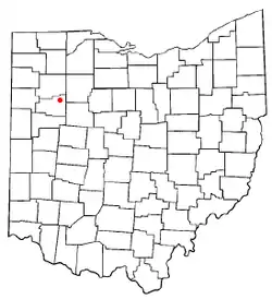 Location of Beaverdam, Ohio