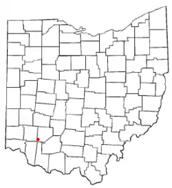 Location of Blanchester, Ohio