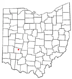 Location of Cedarville, Ohio