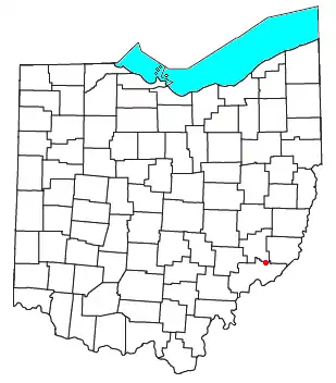 Location of Germantown in Washington County, Ohio
